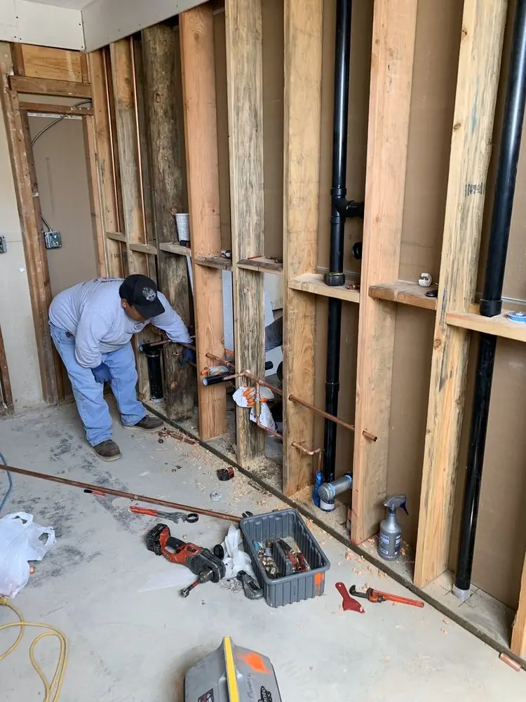 Commercial rough-in plumbing for Water Heater Replacement in Central Visalia